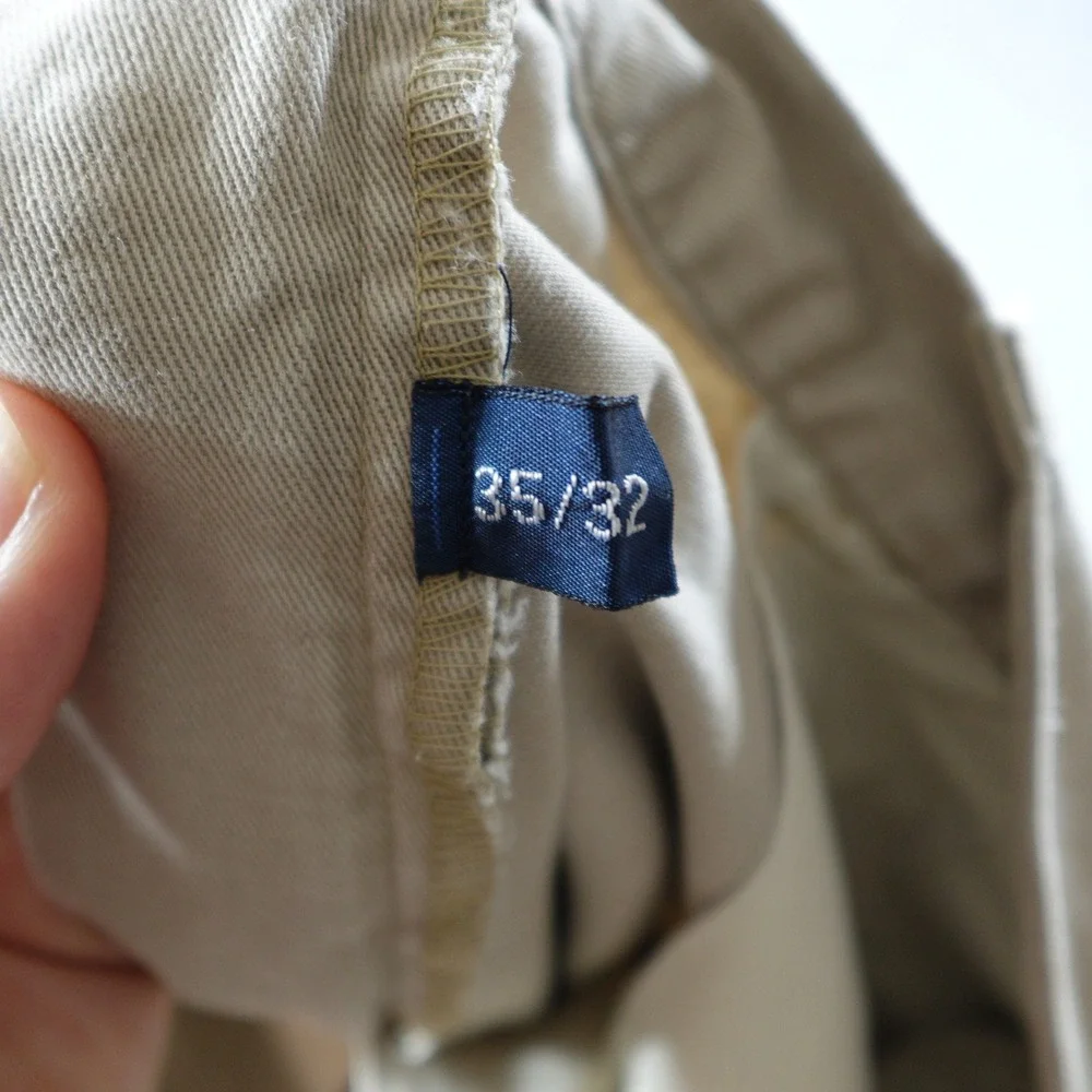 Polo Ralph Lauren Chino Pants Mens 35x32 Tan Straight Leg Cotton Button Fly